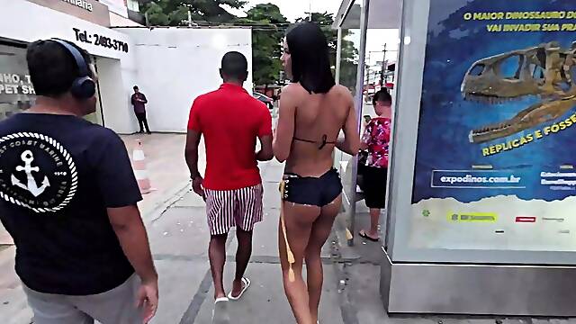 Brazilian Kendal, Debora Andrade Walks Almost Naked On The