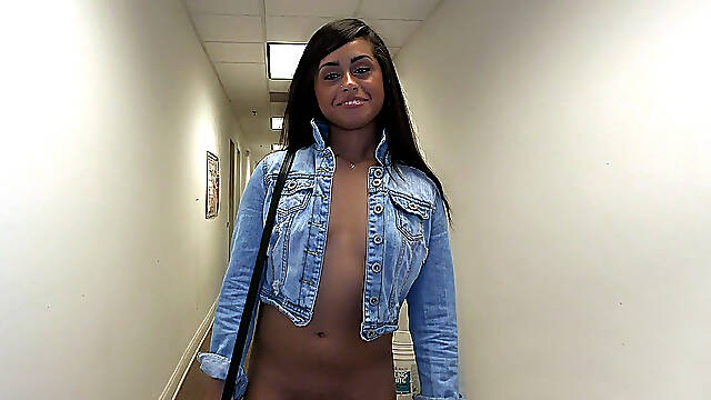 Shy Mexican girl Eva Saldana shows off her natural body