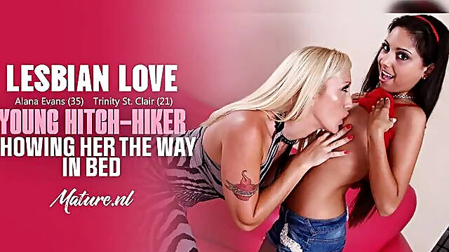 Milf Alana Evans Seduces And Scissors Young Hitchhiker
