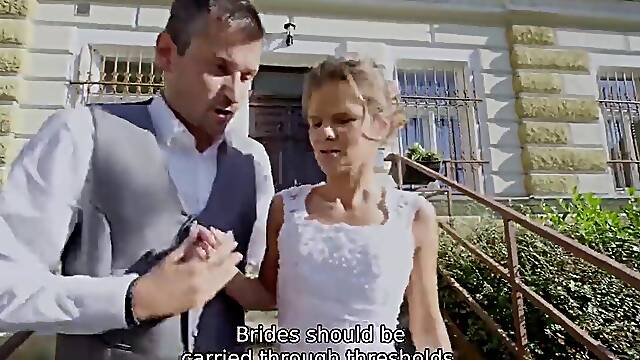 Wedding pleasure with a heartless cuckoldress in POV