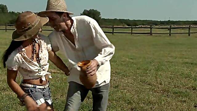 Farm Babe Takes A Penis Up The Arse