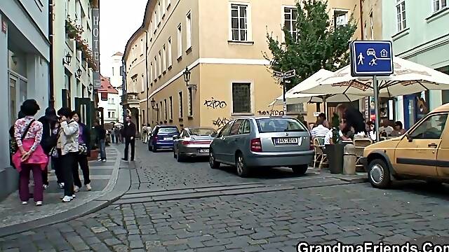 An Old Prostitute Takes Turns Riding Young Cocks