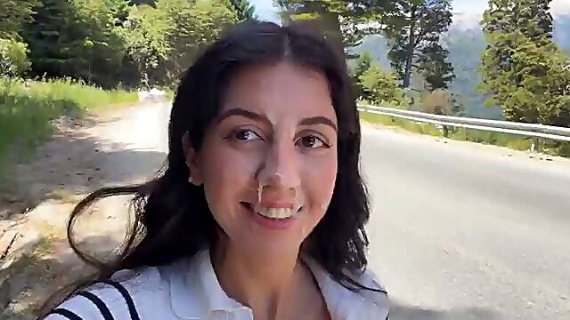 Public Cumwalk next to the Beach and Risky Sex in the Bushes