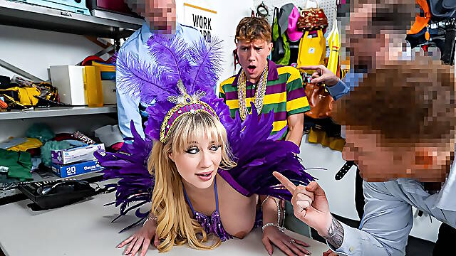 Mall cops gang humping full-breasted housewife