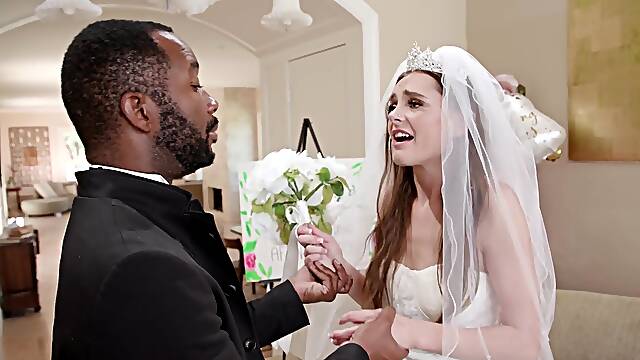 Hardcore interracial gangbang with hot ass bride Aften Opal. HD