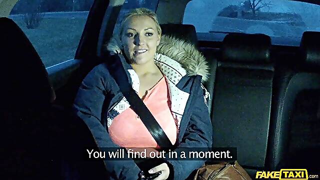 Super Busty Curvy Blonde K. Swift Pays Fare With Her Huge Natural Tits - blowjob