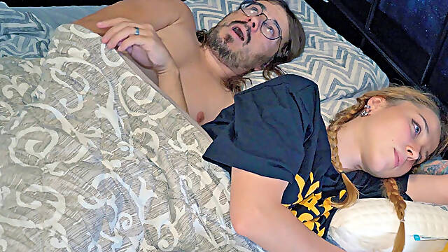 I agree to share a bed with my stepfather, and he fucks me in the ass under the covers