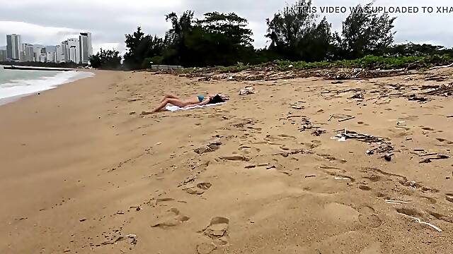Sweetheart Can I Cum on Your Breasts? - Wang Flashing on the Beach