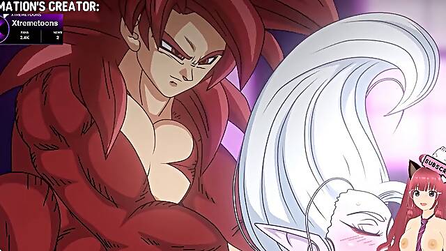 Goku in super Saiyan pokes Whis with his massive cock (Xtremetoons animation) - Jazziuu