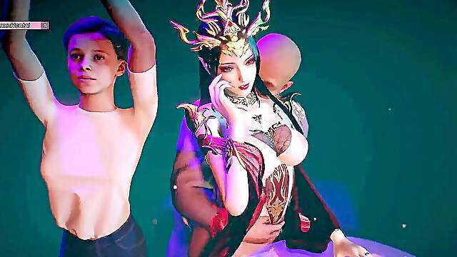 Princess Medusa doing fuck-a-thon with her daddy in law in bar.