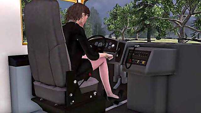 School Bus Cranking Template - Angie in Stiletto Pumps 1080p
