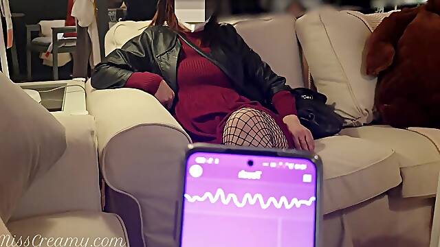 Public Remote Vibrator in the Mall I Control the Teacher's Pussy with a Lovense Lush 4K