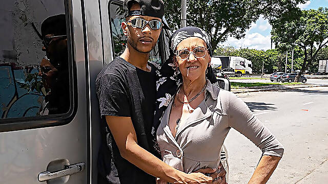 Skinny Headscarf Granny Gets Her Ass Destroyed