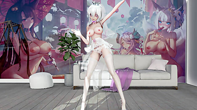 I Cannot Stop Me White Stockings; Erotic Wedding Dress; Striptease