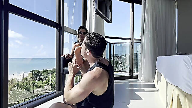 Foot Worship on Luxury Beach Hotel